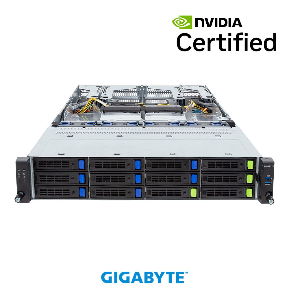 R283-S93-AAF1 (2 X Intel Xeon 4510 (12C/24T), 16GB DDR5 4800 RDIMM, Vazio, Vazio)